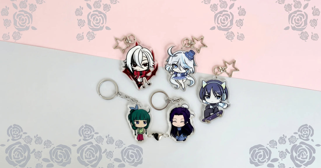 Sam's Sakurapetals aesthetic hand-drawn anime merchandise, Genshin Impact charms, and matching keychains gift guide 2026