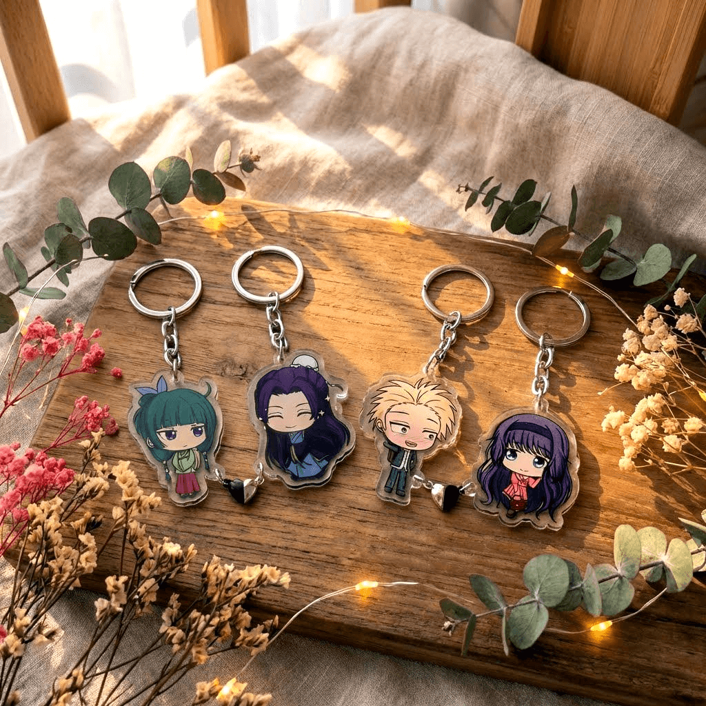 Anime couple keychains by Sam's Sakurapetals