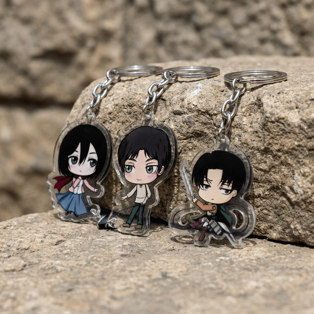 Attach on Titan keychains. Perfect for gifting, collecting, or keeping your favourite characters close.