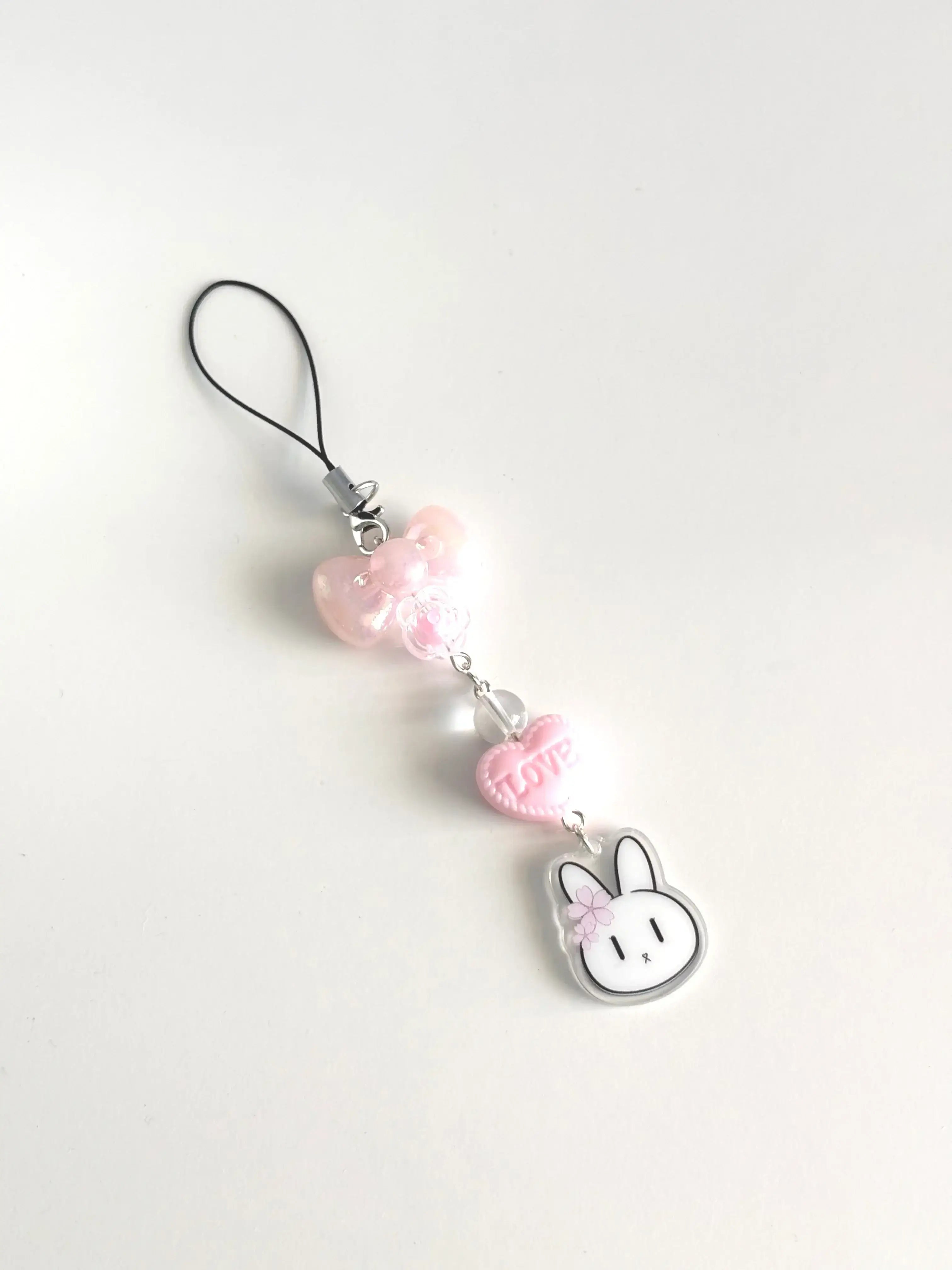 Acrylic charm kawaii keychain — Cute bunny design