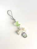 Acrylic charm kawaii keychain — Macha boba cat design