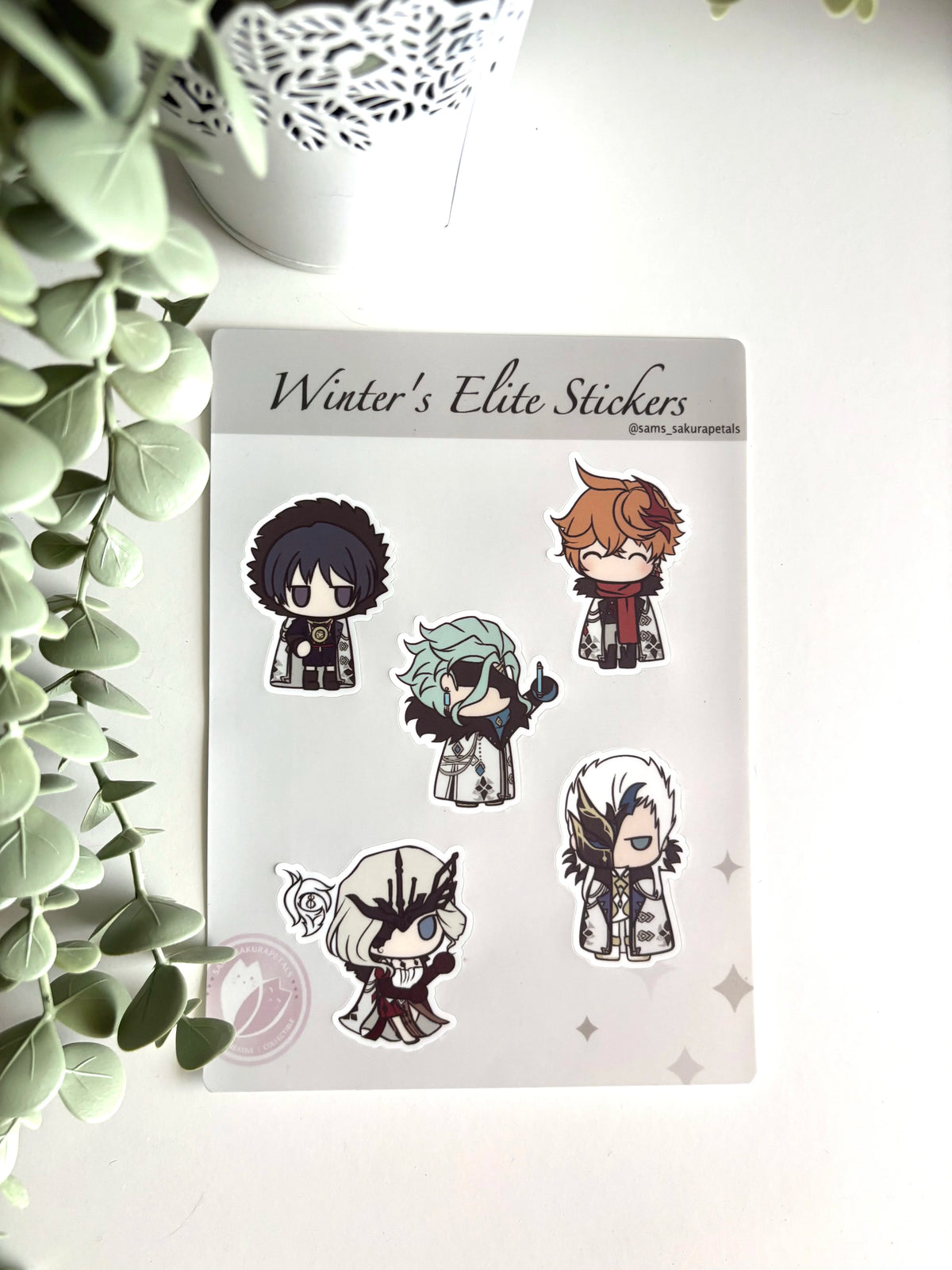 Genshin Impact Fatui Harbingers Sticker Sheet - Winter's Elite Decals