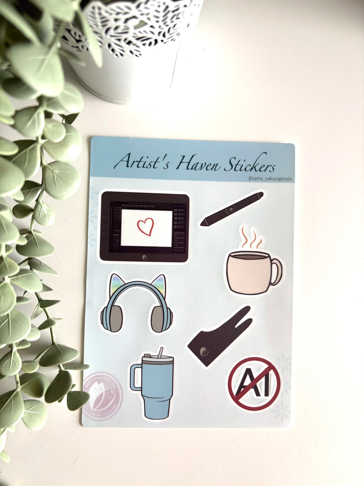 Artist Haven Sticker Sheet - Artist Workspace Decals