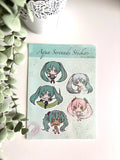 Hatsune Miku Holographic Sticker Sheet - Aqua Serenade Decals