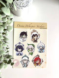 Genshin Impact Archons Sticker Sheet - Divine Whispers Decals
