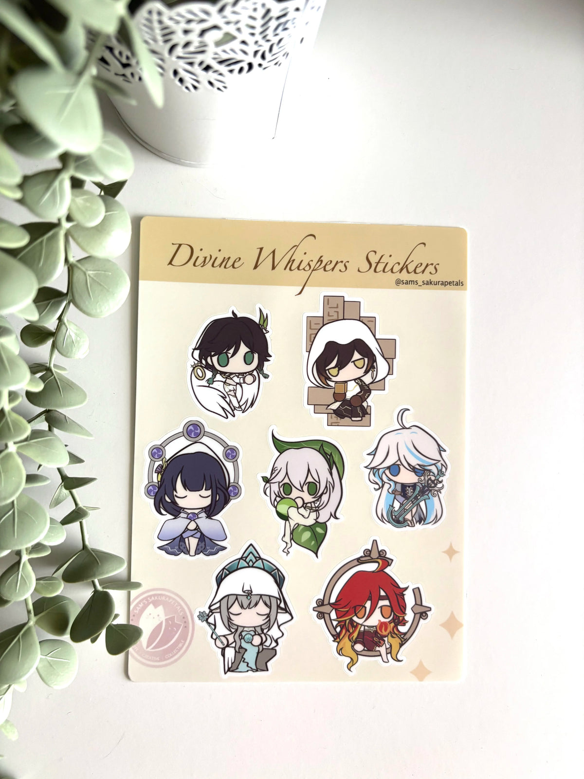 Genshin Impact Archons Sticker Sheet - Divine Whispers Decals