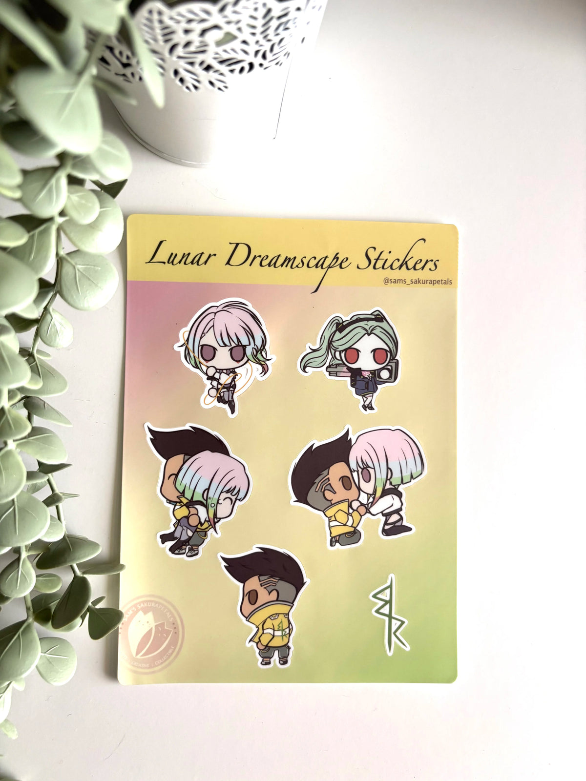 Wuthering Waves Sticker Sheet - Lunar Dreamscape Cyberpunk Decals