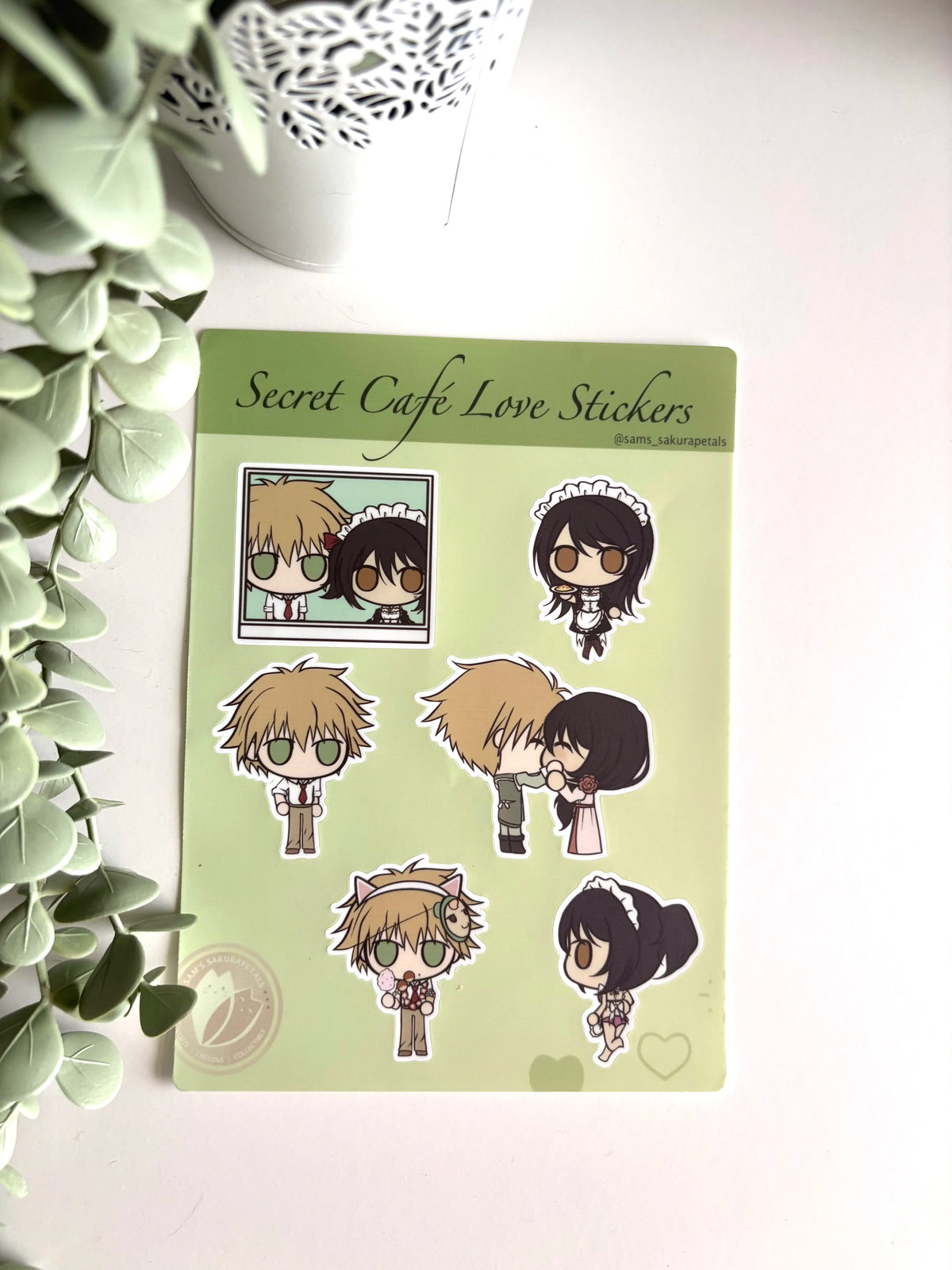 Maid Sama Anime Sticker Sheet - Secret Cafe Love Decals
