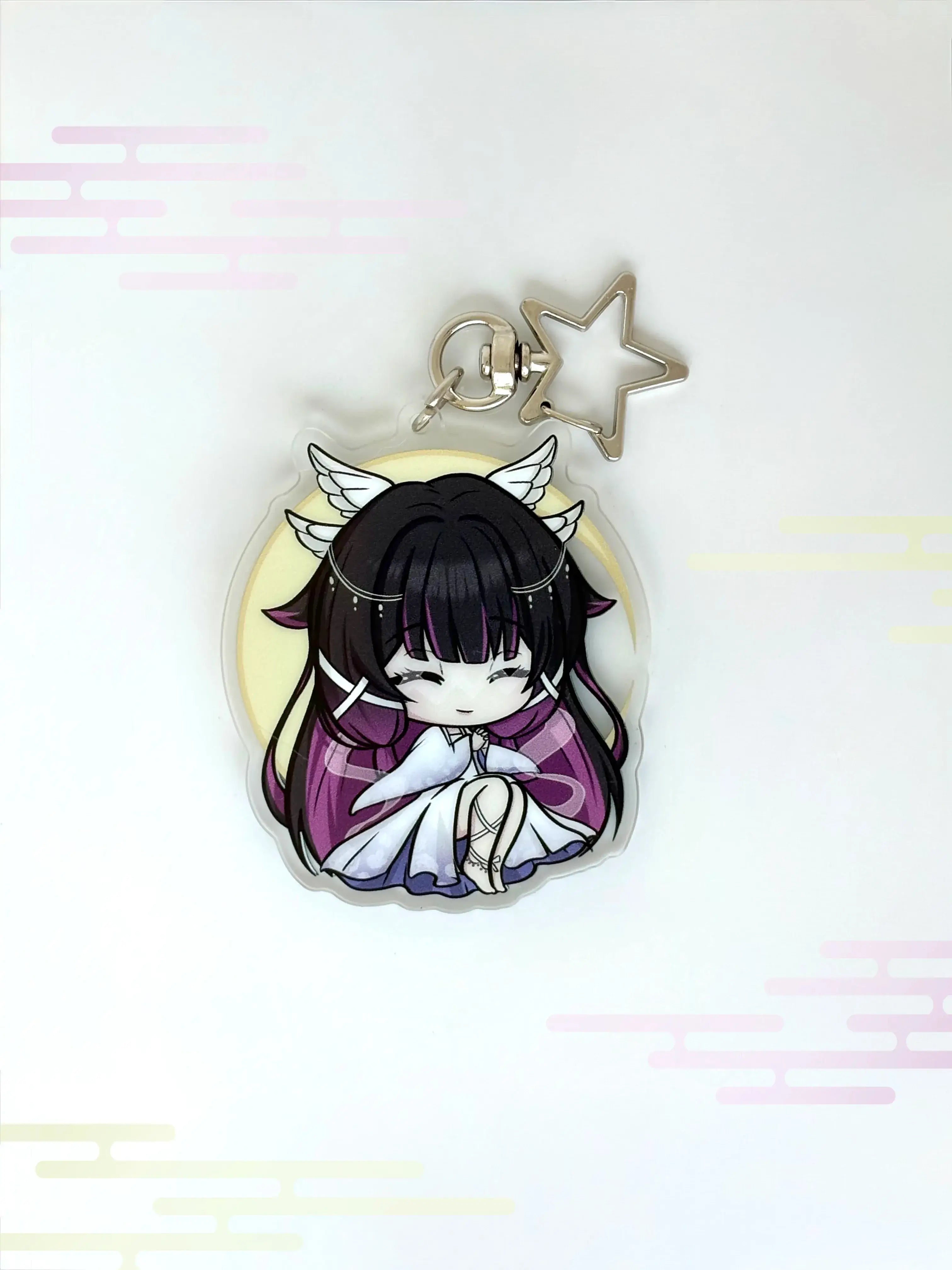 Front view of the Columbina double-sided anime keychain featuring vibrant character artwork.