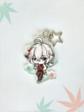 Front view of the Kazuha double-sided anime keychain featuring vibrant character artwork.