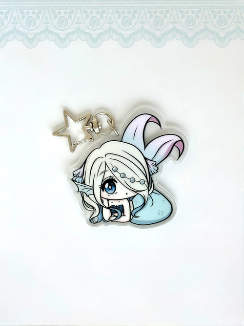 Front view of the Shizue OC double-sided anime keychain featuring vibrant character artwork.